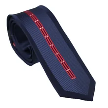 Coachella Галстуки Темно-синие с красными полосками Окаймленный галстук из микрофибры панель Тонкий галстук 6 см