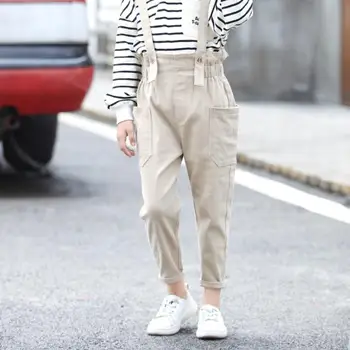 

Children overalls Girls Suspender Trousers Casual High Waist Pants Autumn New Casual Jumpsuits Modis Kids Clothes Overalls Y1783