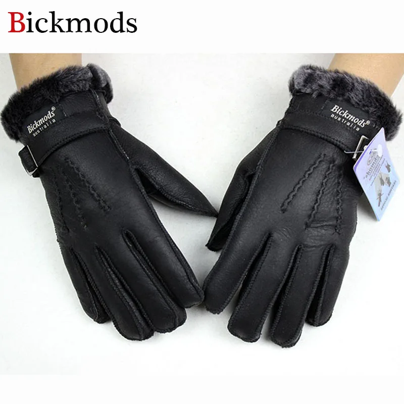 Winter Warm Sheepskin Fur Gloves Children's Leather Thick Primary School Students Windproof Fashion New Finger Gloves