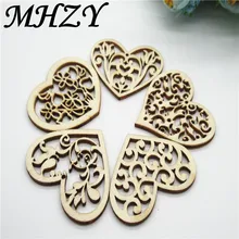 10/20 штук 53 мм естественное сочетание ажурные браслеты в форме сердца с цветочным узором дерева Коллекция Искусство ремесло ручной работы для украшения дома diy Q47
