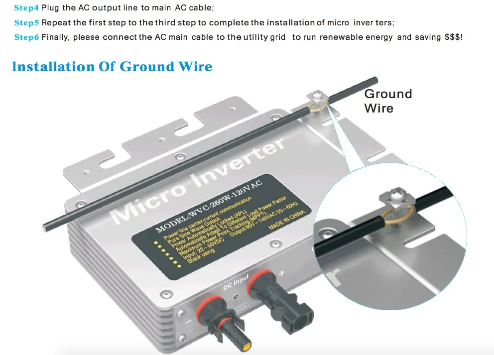 Новая версия Wi Fi WVC 300 микро сетка привязанный инвертор входной DC22V 50V к AC230V/110V