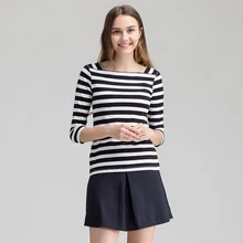 Здоровый 24 h одежда футболка построить в бюстгальтер футболка Женская Хлопок дышащий бюстгальтер топы Повседневное Slash шеи полосатый футболки женские