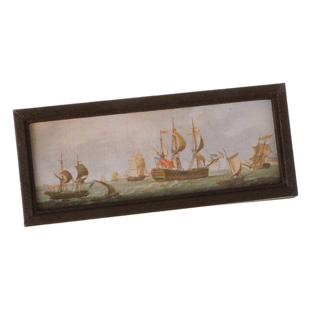 Dollhouse Miniature Picture in Photo Frame Mural Wall Paintings Decoration