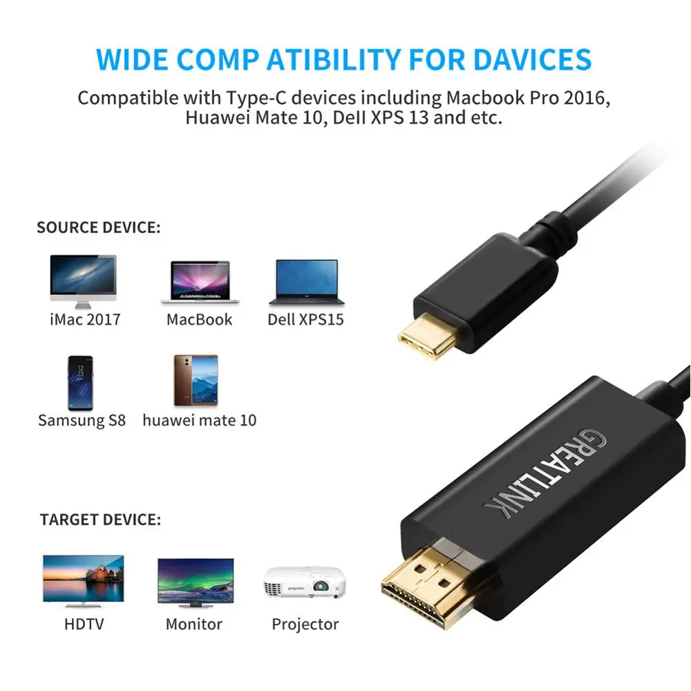 USB 3 0 C type к HDMI 4K кабельный удлинитель AUX 1 штекер 2 штепсельный переходник Thunderbolt