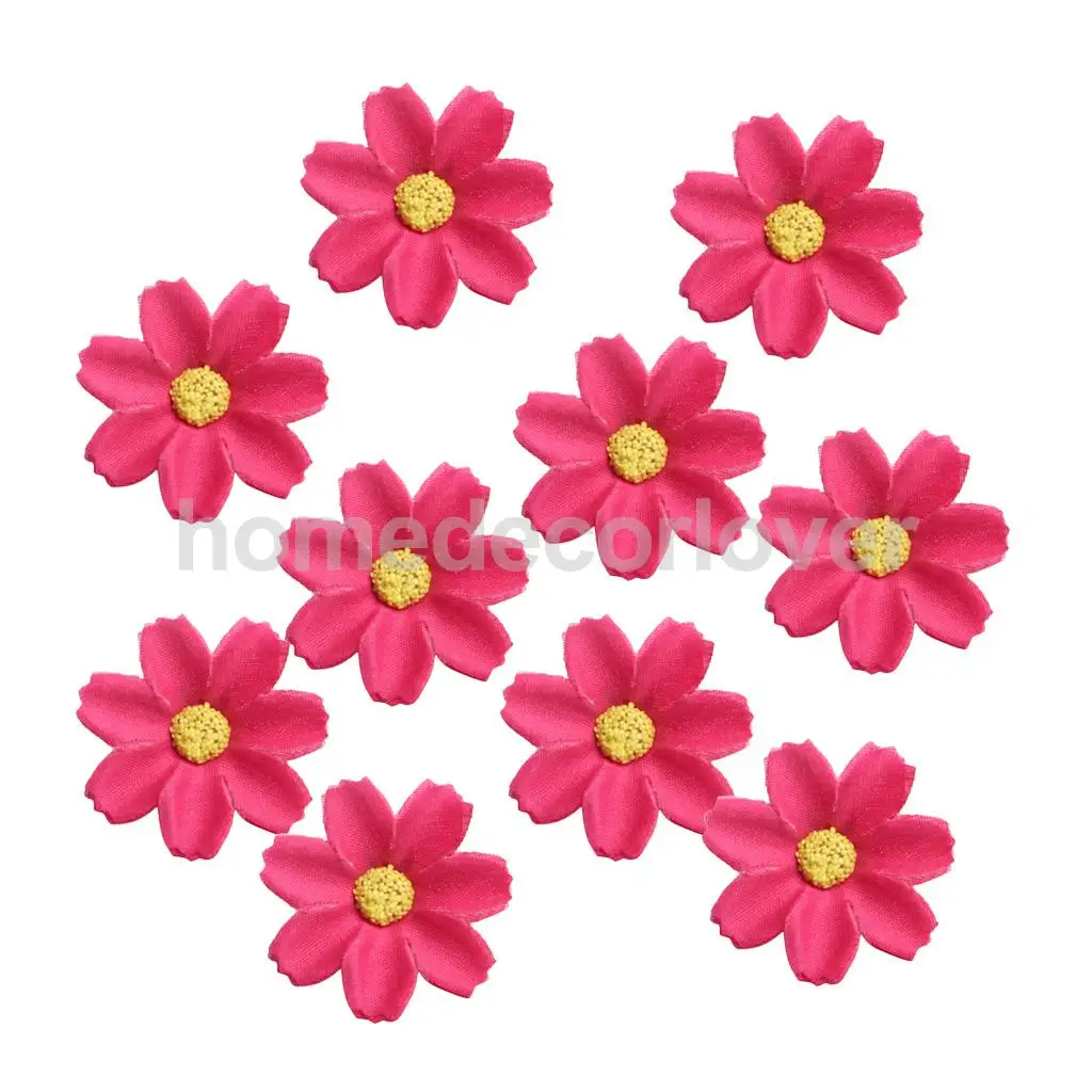 50pcs 4cm Silk Flower Daisies Flower Heads for Wedding/Car/Spring/Home/Garden Decoration Wreath DIY Floral Arts and Crafts