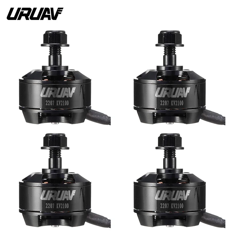 

1 / 4PCS URUAV 2207 2100KV 2-4S Brushless Motor Black CW for RC Drone FPV Racing Multirotors Part Accessories