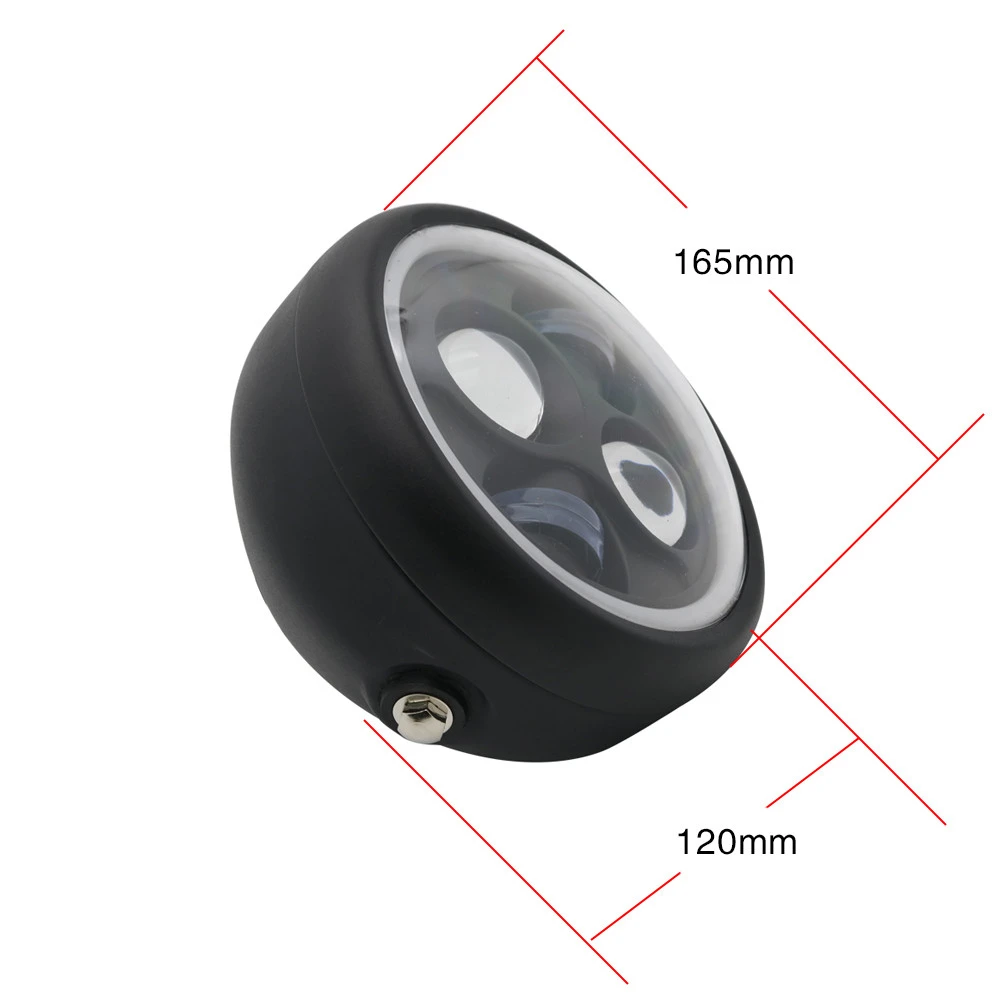  6.5 Motorcycle LED Headlight Hi&Lo HeadLamp Bulb DRL With Angel Ring for Harley Sportster Cafe Racer Bobber (24)