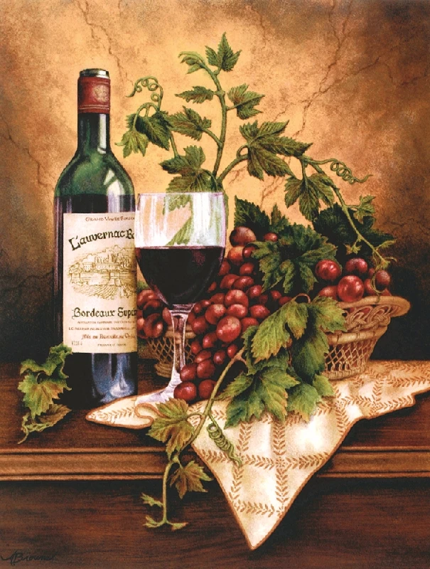 Red wine and fruits picture dinner room wall decor art painting HD