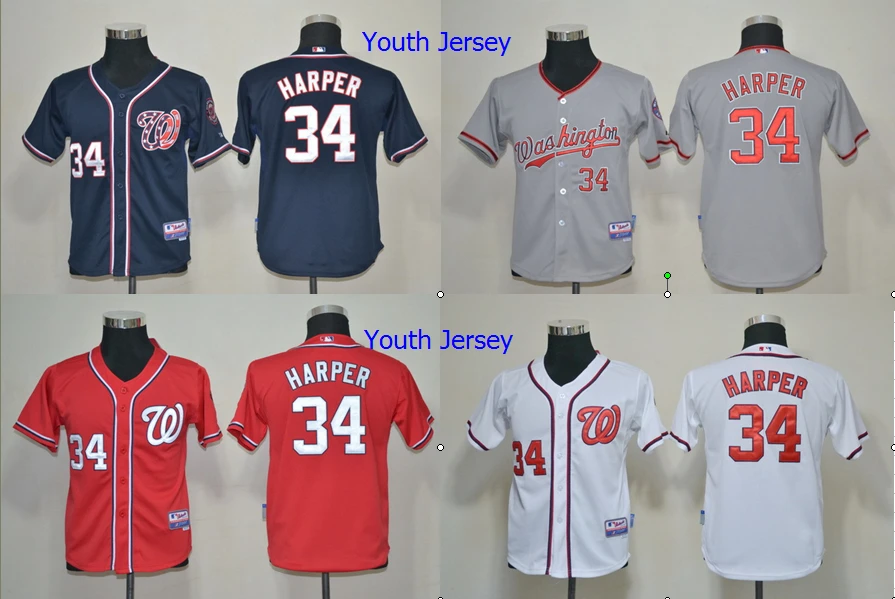 Youth Bryce Harper Washington Nationals Jersey cheap kids 34 Bryce