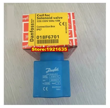 2 шт./лот Danfoss 018F6701 катушка для электромагнитного клапана 220 В/230 В 50 Гц 10 Вт