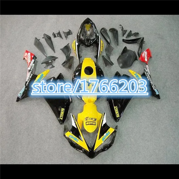 ABS Обтекатели части для YZF1000 R1 07 08 YZF 2007 2008 желтый черный обтекатель комплект