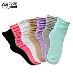 Cody Сталь Карамельный цвет Кружево Для женщин Носки для девочек модные HEAP Носки для девочек зимние женские Повседневное в носки без пятки