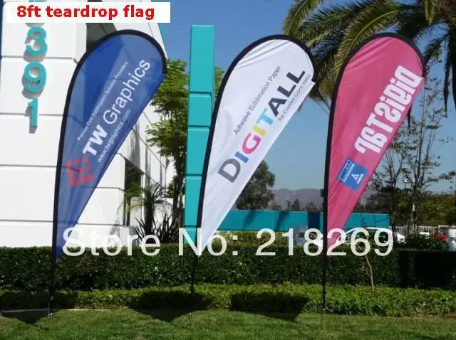 

2pcs 2.6m tall Custom printing Teardrop Flying banner,banner flag,teardrop flag, Ourdoor flag