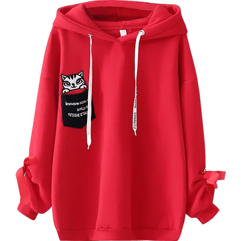 

New Arrival Women Fashion Casual Knitted Full Sleeve Cartoon Round Neck Hoodie Coat TSD-043