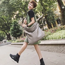 Повседневная женская сумка Хобо, мягкая натуральная кожа, хип-хоп стиль, модные сумки на плечо, женская большая сумка, сумка для покупок, сумка-мессенджер