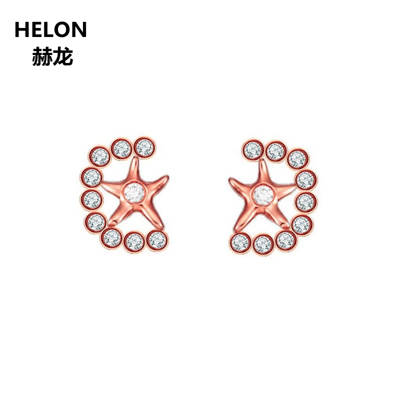 

100% SI/H Full Cut 0.17ct Natural Diamonds Women Stud Earrings Solid 14k Rose Gold Engagement Wedding Earrings Anniversary Gift