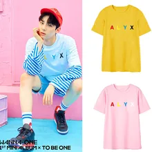 K-pop WANNA ONE, желтая рубашка, футболка, мужская и женская футболка s WANNA ONE kpop осень и лето