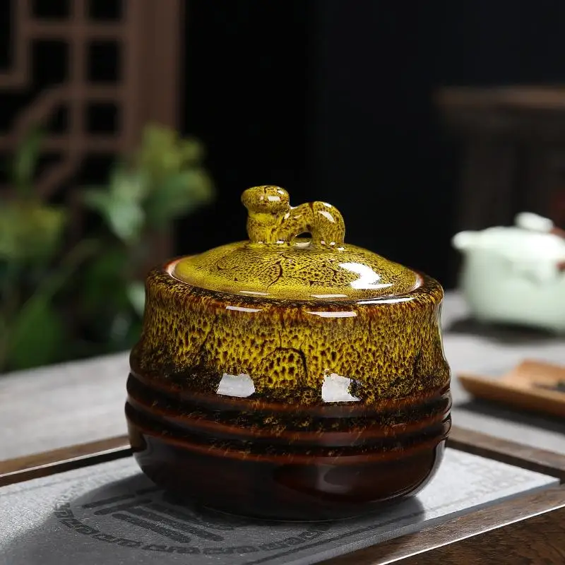 Элегантный Чай коробка Керамика хранение чая Китайский Лотос с цветочным принтом Чай кэдди для Кофе порошок Организатор банок Чай ware 11 Стиль - Цвет: 4