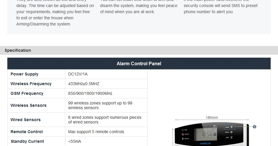 HOMSECUR DIY Беспроводной и проводной ЖК-дисплей 433 МГц GSM 850/900/1800/1900 сигнализации дома Системы + аксессуары