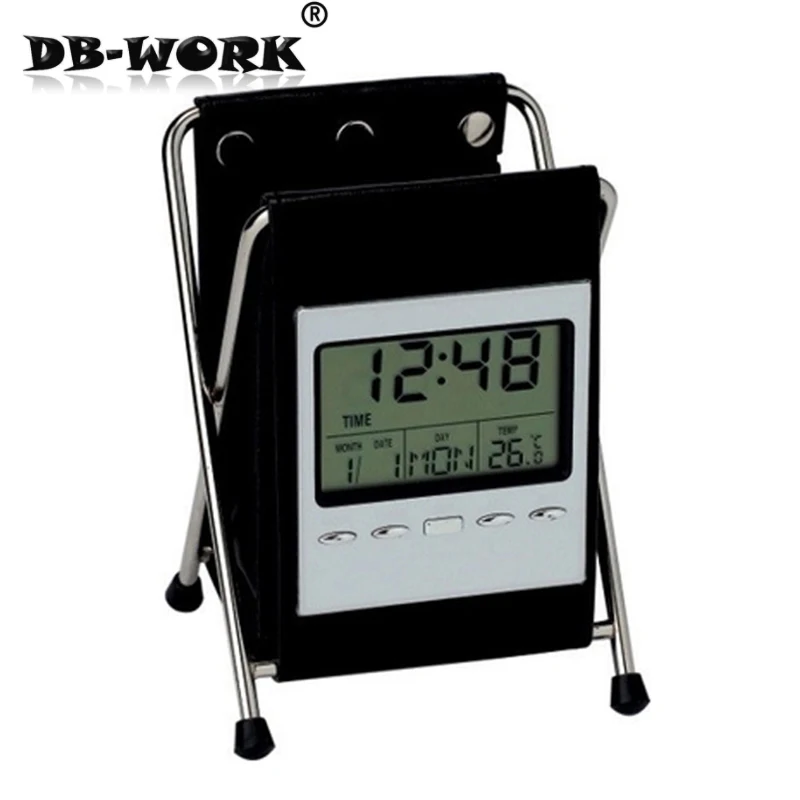 

Folding holster pen holder electronic clock, alarm clock Receive a pen container calendar electronic clock business gifts