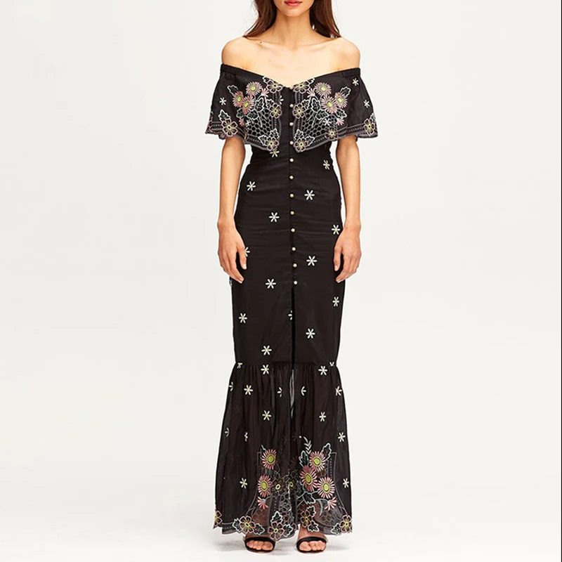 

TOP QUALITY Paris Fashion 2019 Baroque Designer Dress Women's Zip Front Gauze Patchwork Perspective Dress
