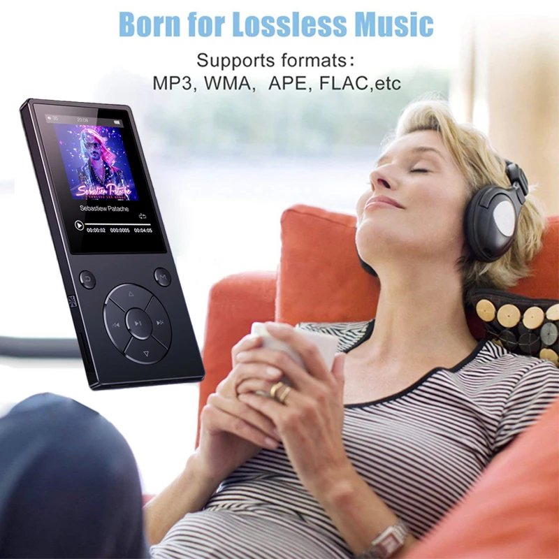 Newest MP3 Player Bluetooth4.2 Built-in Speaker 16GB MP3 Music Player with 2.4 Inch HD Screen, FM, Support SD up to 128GB