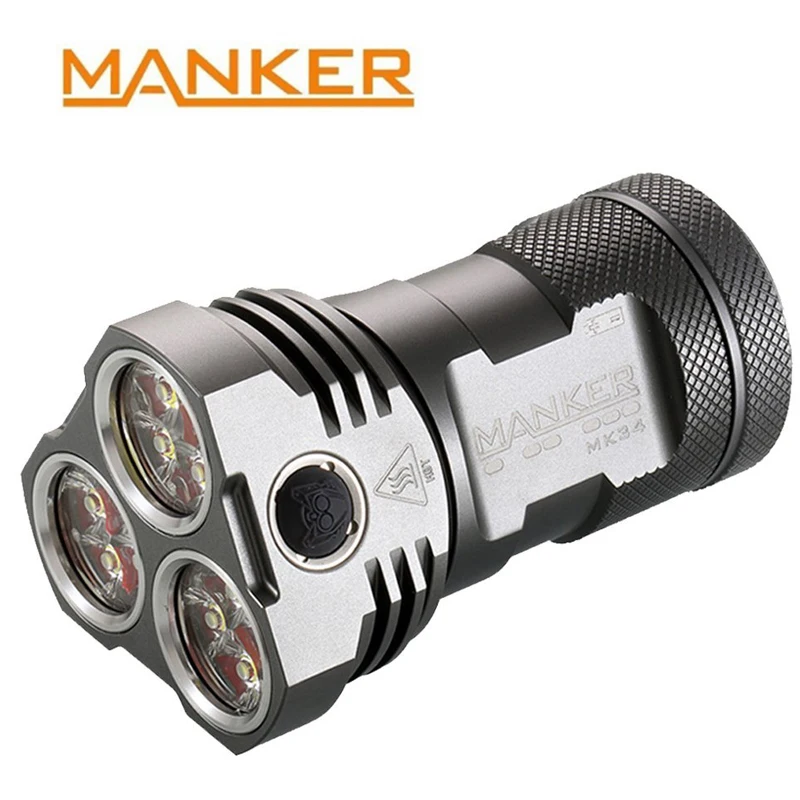 Мощный прожектор Manker MK34 8000 лм 12 светодиодов CREE XP G3 LED/18650 Nichia 219B/219C светодиодный