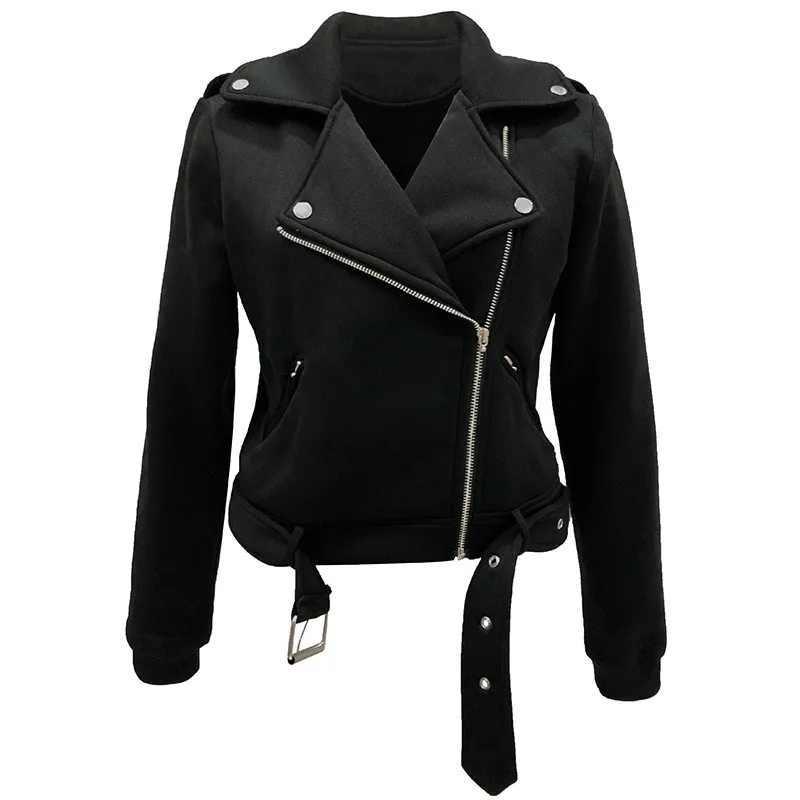 Женская куртка-бомбер с длинным рукавом, v-образным вырезом, на молнии, кроп пальто и верхняя одежда, Женская Осенняя мода, панк, крутые женские короткие куртки#4