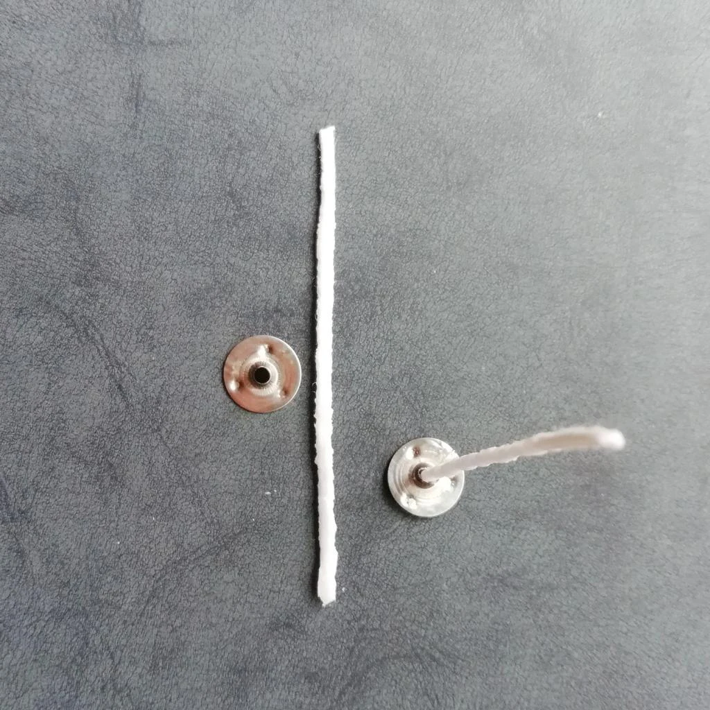 5m Cotton Candle Wicks Core with 20pcs Metal Sustainers Tabs Holder Base for Candle Making Craft Handmade Candle Wick