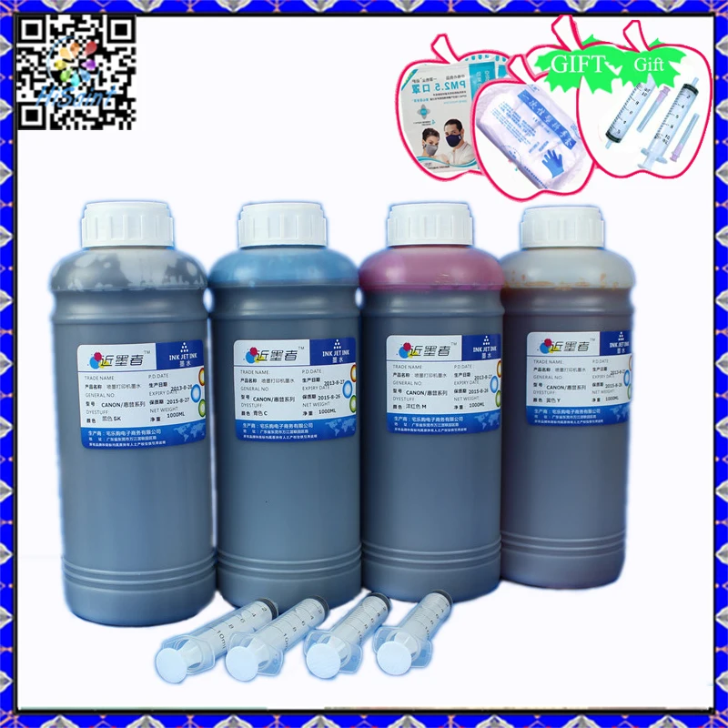 4X1000ML High Quality in Large Capacity Refill ink Compatible HP Canon Cartridge ink BK C M Y