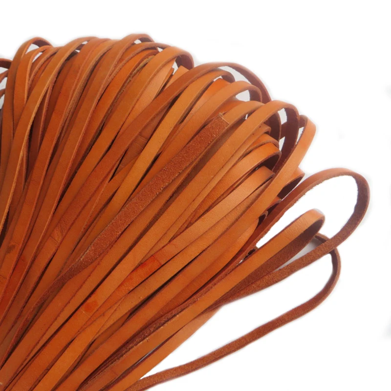 2 Meters Brown 7mm Flat Genuine Real Leather Cord String Lace Thong For Jewelry Making Findings | Украшения и аксессуары