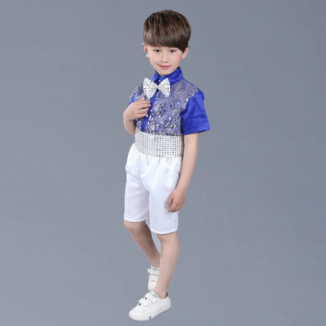 Children costumes boys dance clothes boys kindergarten pupils sequined