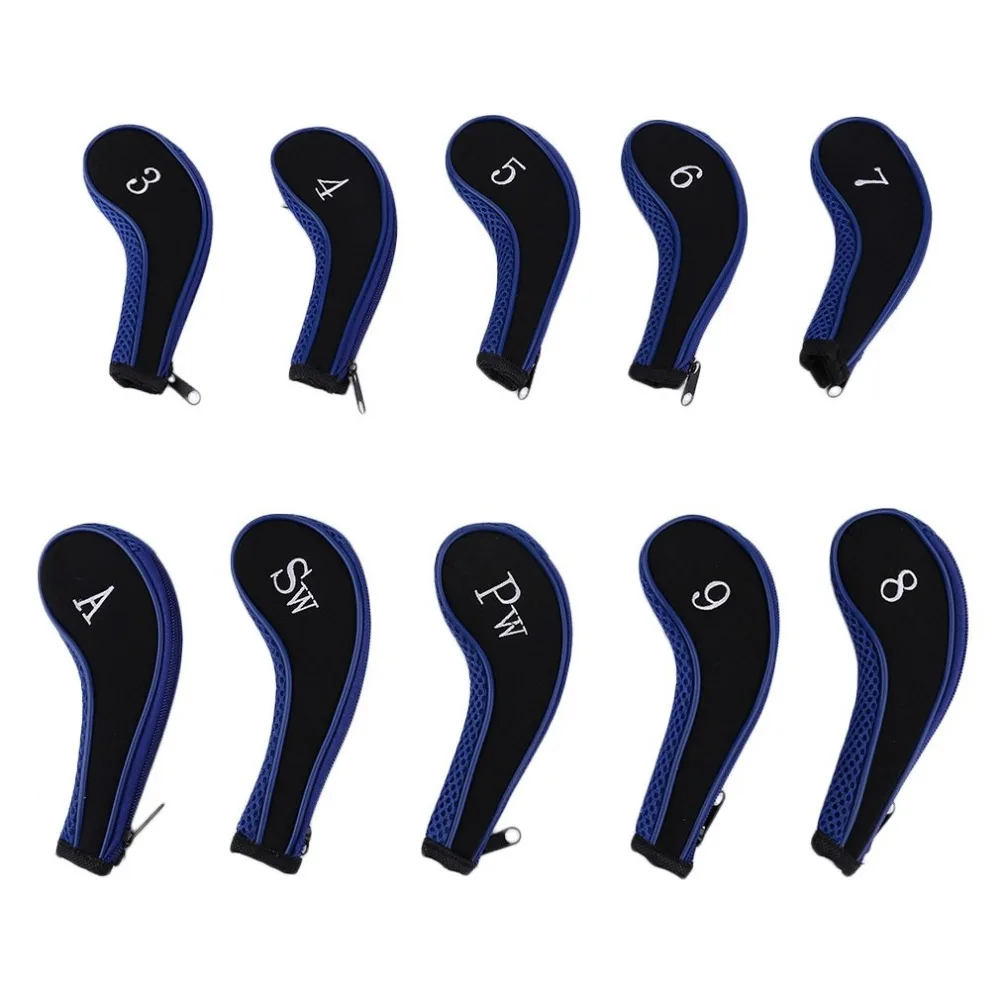 10pcs Golf Head Cover Long Sleeve Protective Case
