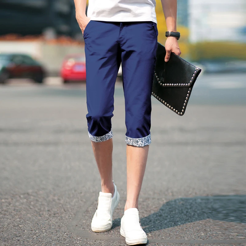 men fashion thin calf length pants men 