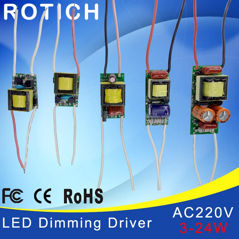 

3W,5W,7W,8-15W,18-24W, LED driver power supply built-in constant current Lighting 110-265V Output 300mA Transforme
