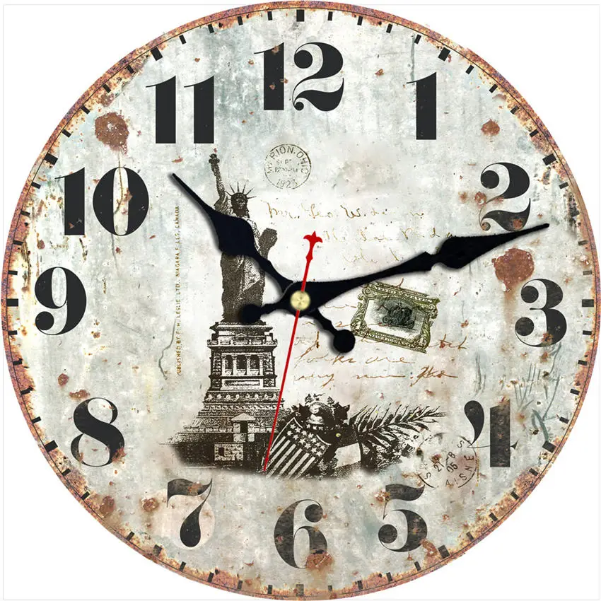 Настольные Розовые Настенные часы, 15 см винтажные настенные часы, потертые шикарные деревянные картонные часы, настенные часы в стиле ретро с животными - Цвет: WallClock15