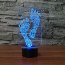 7 Colors 3D LED Footprint Novelty Lamp Night Light Foot For Kids Touch Button Usb Lampara Baby Sleep Light Fixtures Decor Gifts 7 Colors 3D LED Footprint Novelty Lamp Night Light Foot For Kids Touch Button Usb Lampara Baby Sleep Light Fixtures Decor Gifts