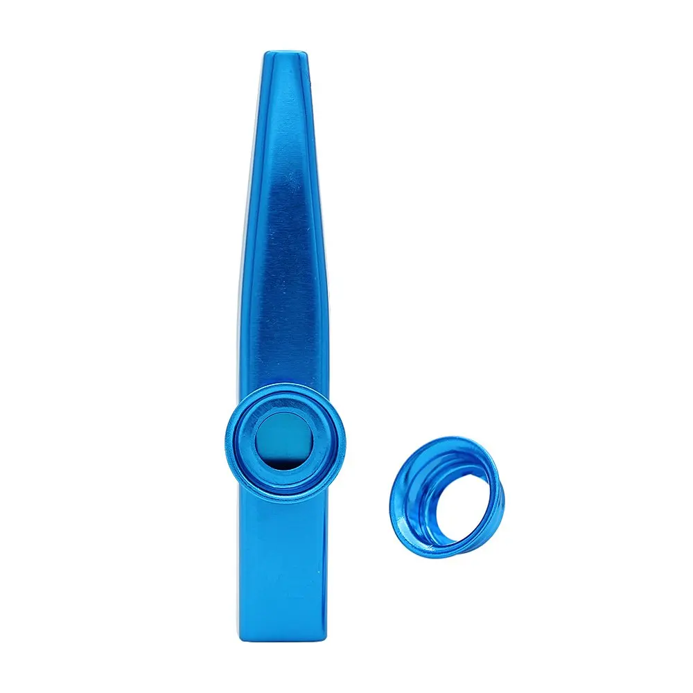 Kazoo алюминиевый сплав металл с 5 pcs подарки диафрагма для флейты для детей меломанов-синий