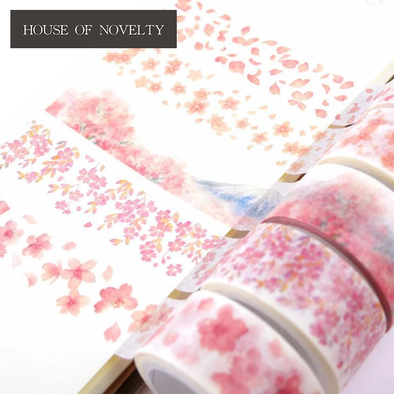 2 см широкая розовая вишня под Mt Fuji Washi лента клейкая DIY Скрапбукинг стикер