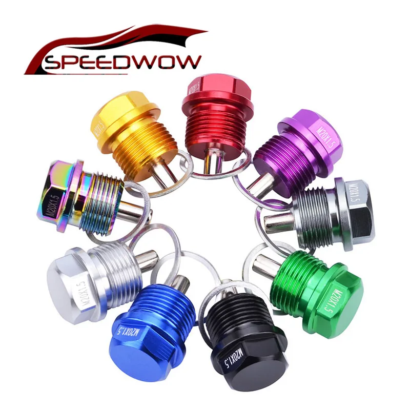 

SPEEDWOW M20*1.5 Magnetic Oil Sump Nut Oil Plug Nut Magnetic Oil Drain Plug Neo Chrome Magnetic Oil Plug Nut For Subaru