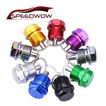 

SPEEDWOW M20*1.5 Magnetic Oil Sump Nut Oil Plug Nut Magnetic Oil Drain Plug Neo Chrome Magnetic Oil Plug Nut For Subaru