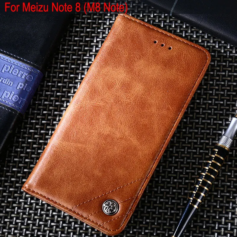 Чехол для Meizu Note 8 Роскошный кожаный флип-чехол с подставкой и отделением карт
