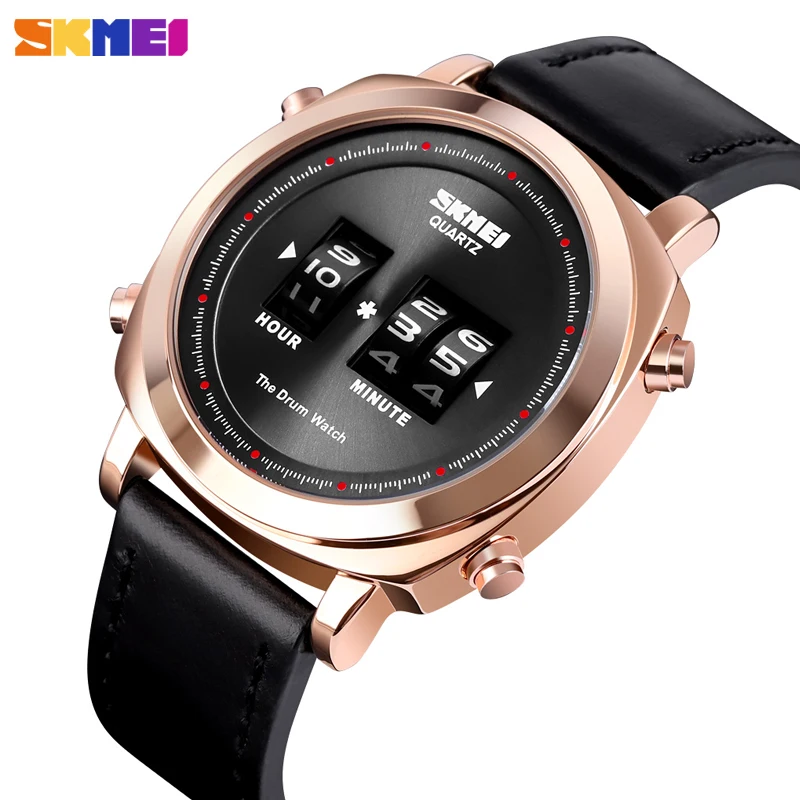 

Men Quartz Watch Brand SKMEI Men's Wrist Watch Luxury Leather Digital Bracelet Dress Band Mens Clock Montre Homme Reloj