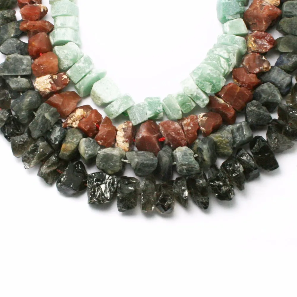 38/str Appox 38pcs Natural Stone Beads Irregular Nugget Beads Side-Drilled Hole For Jewelry Making Necklace DIY