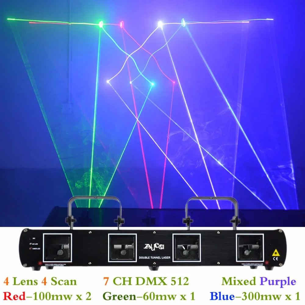 

AUCD 4 Lens 7CH DMX 512 RGBP Laser DPSS Scanner Equipment Stage Lighting PRO DJ Party Disco Show Professional Lights DL-55B