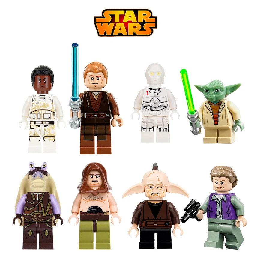 Star Wars Leia Han Solo Anakin Yoda K-3po Even Piell Jar Jar Binks legoing DIY Dolls Building Blocks Toys Gift for children Star Wars Leia Han Solo Anakin Yoda K-3po Even Piell Jar Jar Binks legoing DIY Dolls Building Blocks Toys Gift for children