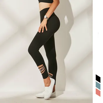 

New Sports Pants Ladies Yoga Pants Women Hollowed Out Elastic Waist Yoga Pants Yoga Leggings Sportswear for Women Gym