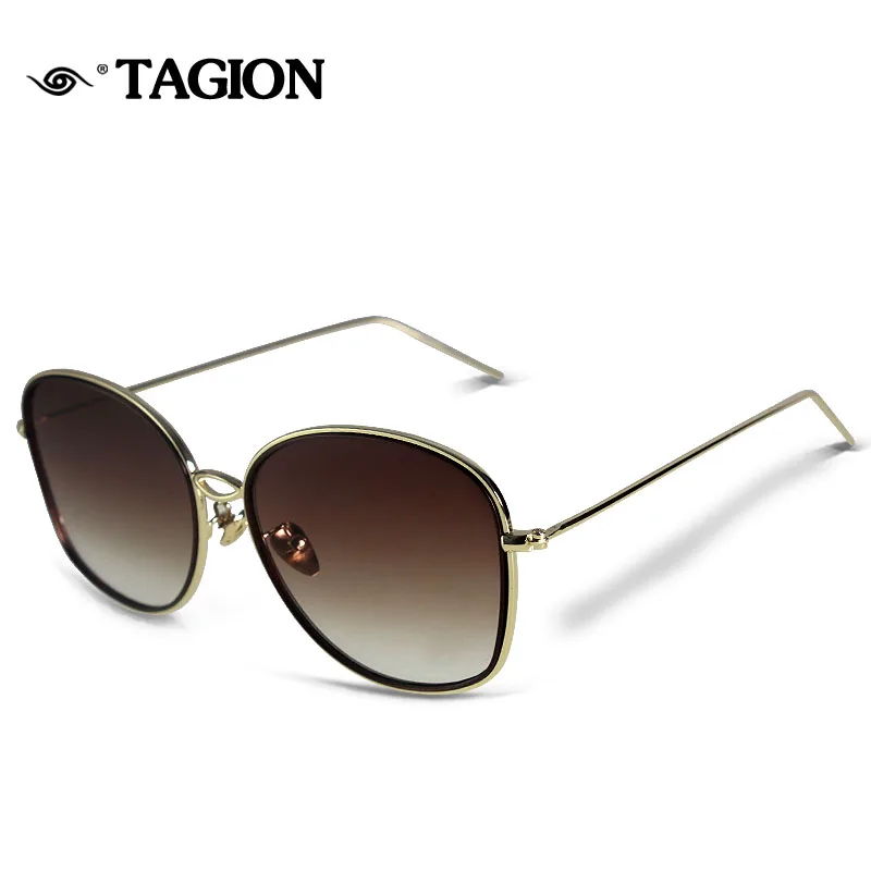 TAGION 2024 레트로 스퀘어 선글라스, 브랜드 디자이너 선글라스, 합금 미러 선글라스, 여성 5916