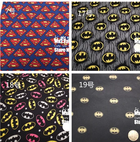 

Justice League Hero Superman Batman knitted cotton fabric For Sewing diy Patchwork baby girl shirt clothes Textile