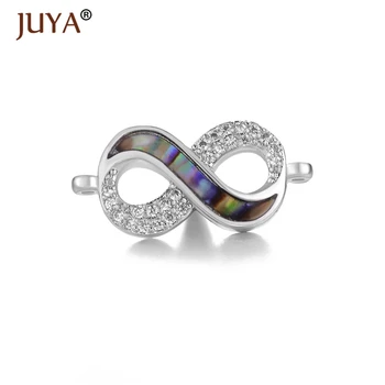 

JUYA Luxury Zirconia Infinity Charm Pendant Connectors Fit for DIY Bracelet Necklace Earrings Accessories For Jewelry Making